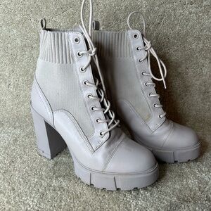 Aldo rebel knit combat boots heeled  size 9
